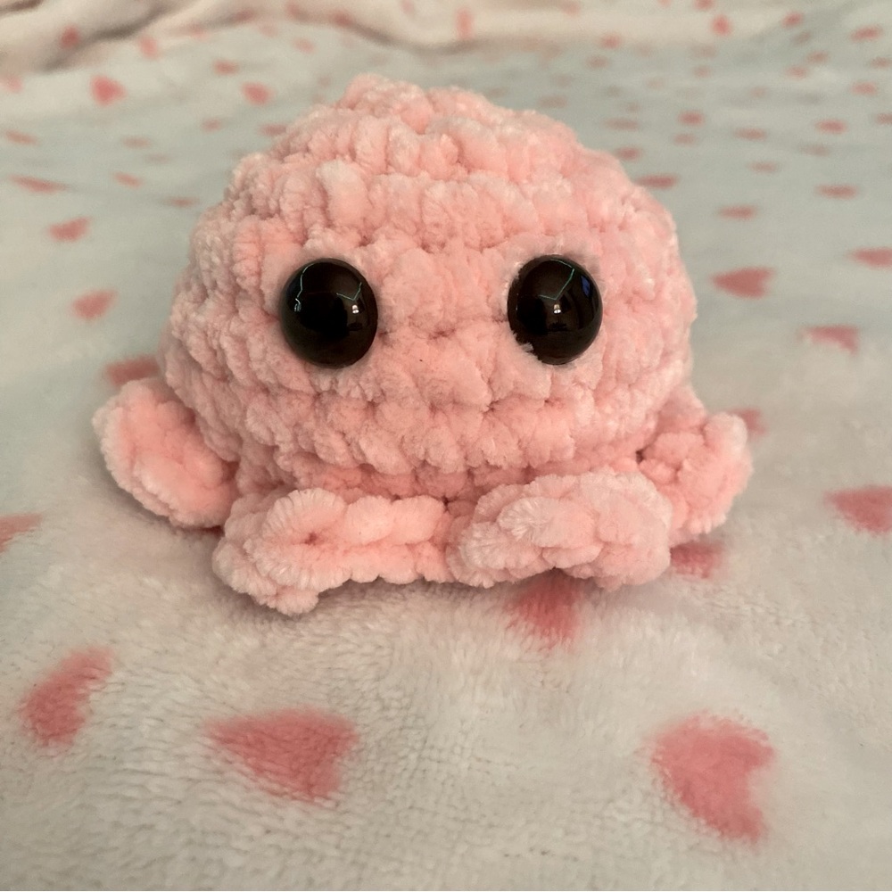 Handmade light pink crochet octopus plushie/keychain/decor